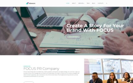 Adverom - PR Company Multipurpose Modern WordPress Elementor Teması