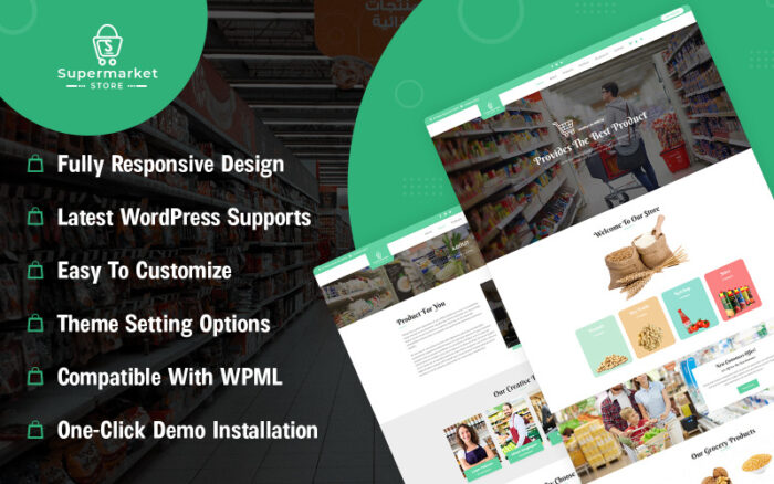 AI Content Generator ile Süpermarket Mağazası WooCommerce Teması