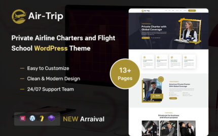 Airtrip - Özel Havayolu Kiralama ve Uçuş Okulu WordPress Teması