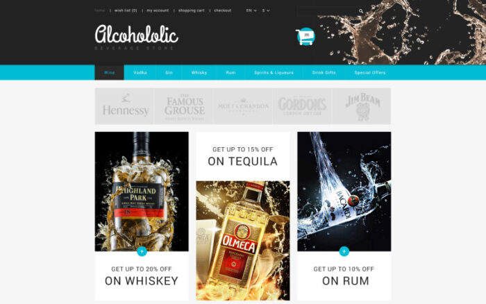 Alcoholic Beverages Store PrestaShop Teması