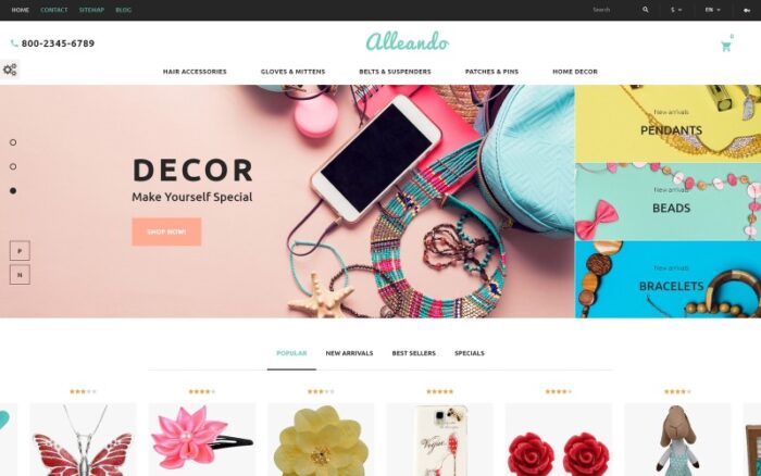 Alleando - Duyarlı Dekor Aksesuarları PrestaShop Teması