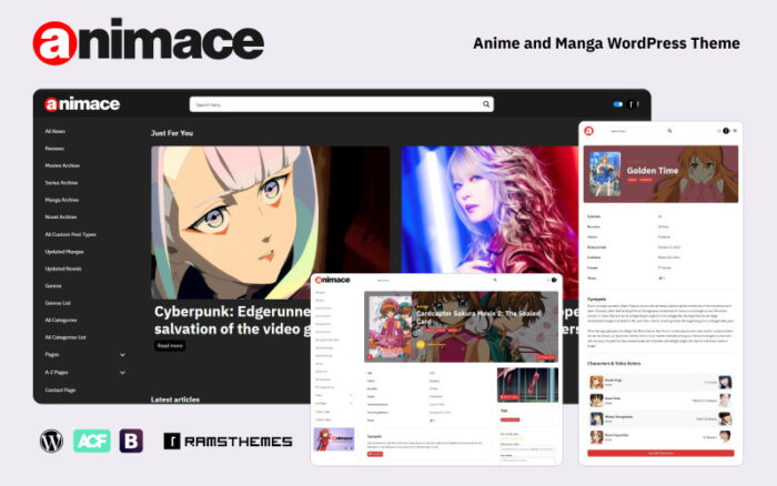 ANIMACE - Anime ve Manga WordPress Teması + RTL