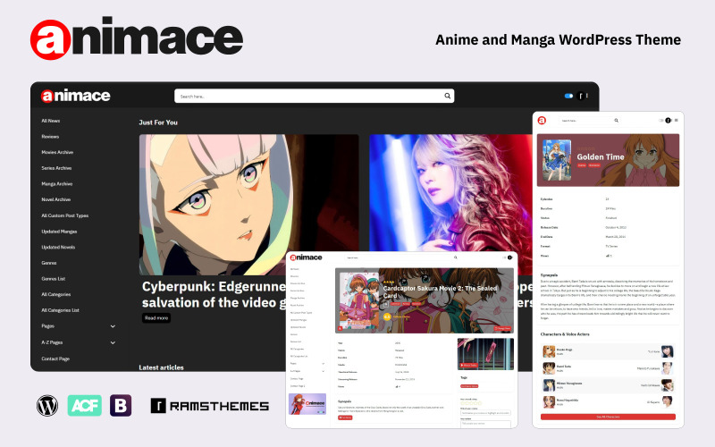 ANIMACE - Anime ve Manga WordPress Teması + RTL