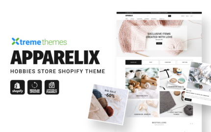 Apparelix Hobi Mağazası, El Yapımı El Sanatları Shopify Teması