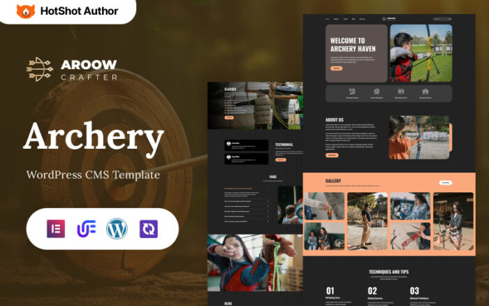 Aroow Crafter - Okçuluk WordPress Elementor Teması