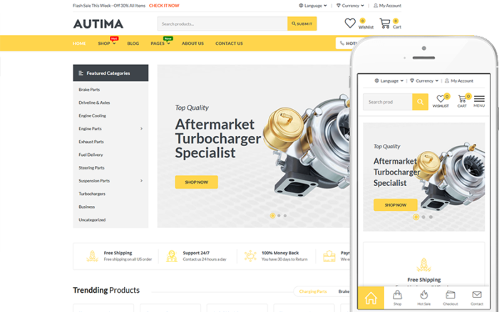 Autima - Araba Aksesuarları WooCommerce WordPress Teması WooCommerce Teması