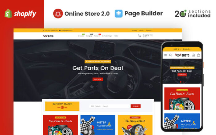 Auto Gusto Parts Store Shopify Teması