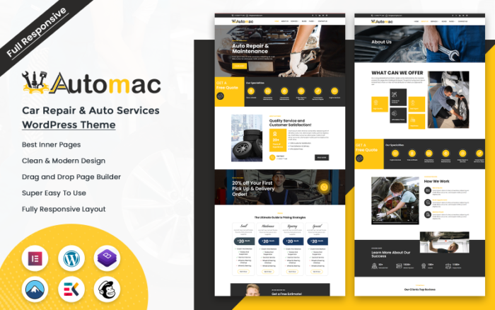 Automac - Araba Tamiri ve Oto Servisleri WordPress Teması