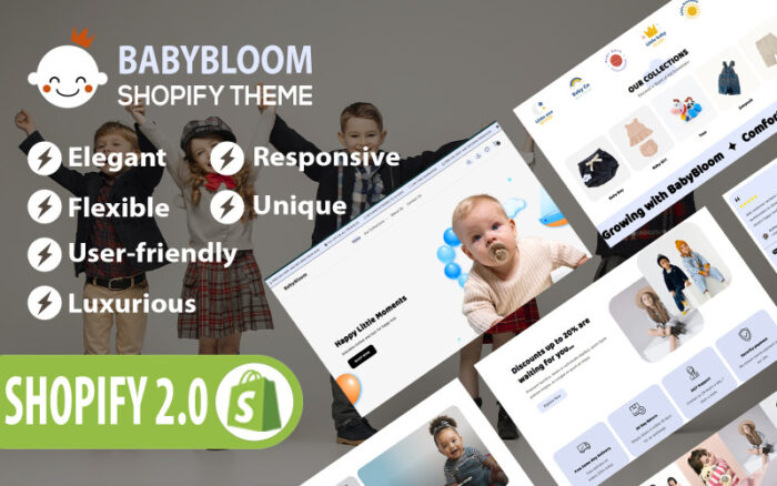 BabyBloom - Çocuk Oyuncakları ve Bebek Moda Mağazası Shopify 2.0 Teması