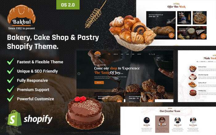 Bakbul - Fırın, Pasta Dükkanı ve Pastane Shopify Teması