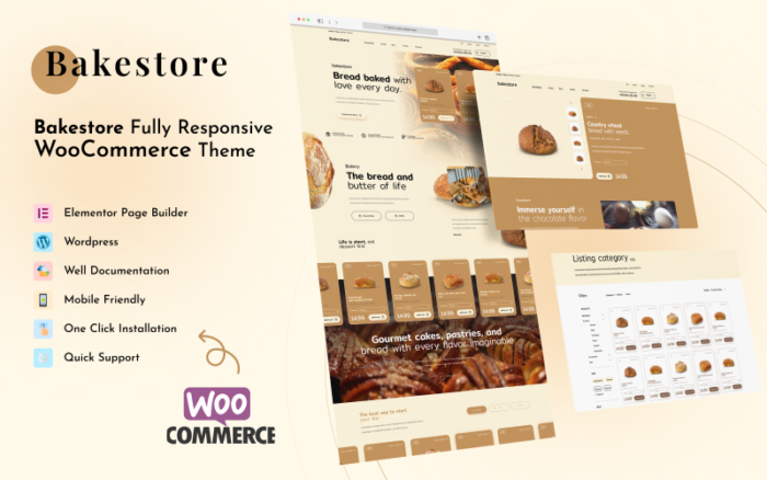 Bake Store - Yemek Fırını Woocomerce WordPress Teması