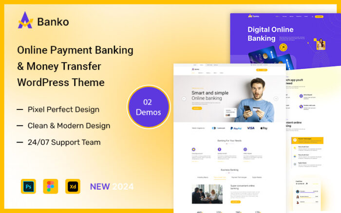 Banko – Çevrimiçi Ödeme, Bankacılık ve Para Transferi WordPress Teması