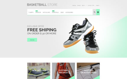 Basketball Uniform PrestaShop Teması