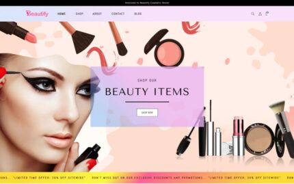 Beautify - Beauty Cosmetic Boutique cilt bakımı shopify 2.0 Teması, Shopify web sitesi şablonu