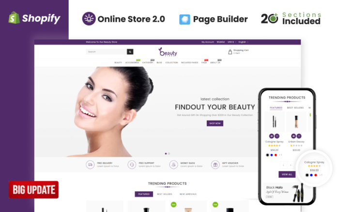 Beauty Cosmetics Store Shopify Teması