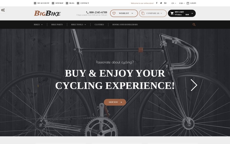 BigBike - Duyarlı Bisiklet Mağazası PrestaShop Teması