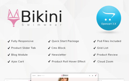 Bikini Mayo Mağazası OpenCart Şablonu