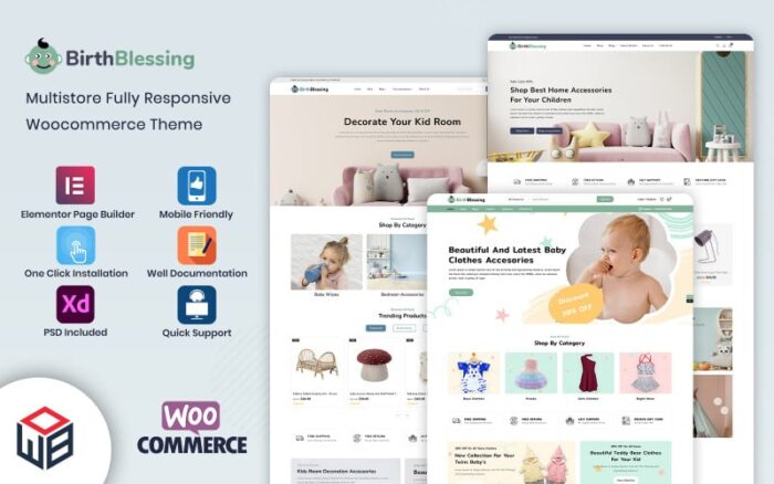 BirthBlessing - Çocuk Giyim ve Oyuncaklar WooCommerce Şablonu