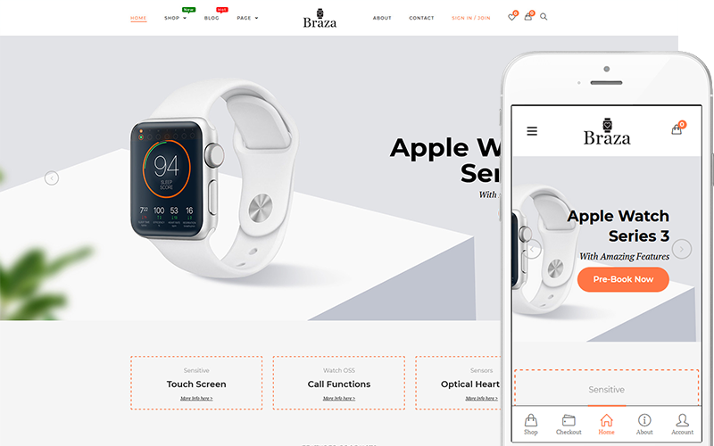 Braza - Akıllı Saat Mağazası WooCommerce Teması