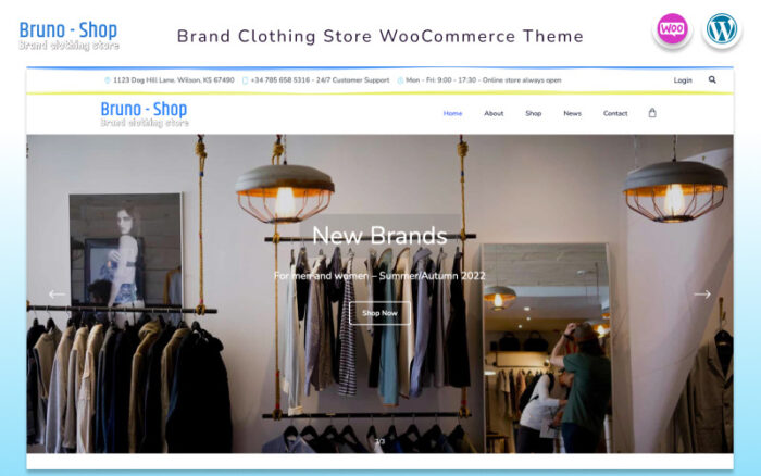 Bruno-Shop - Çok Fonksiyonlu Giyim Mağazası WooCommerce Teması