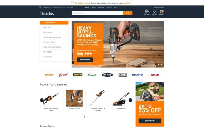 Buidex - Tools ECommerce Classic Elementor WooCommerce Teması