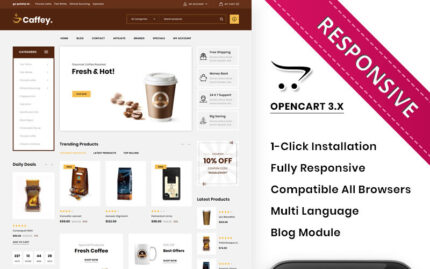 Caffey - Mega Coffee Shop OpenCart Şablonu