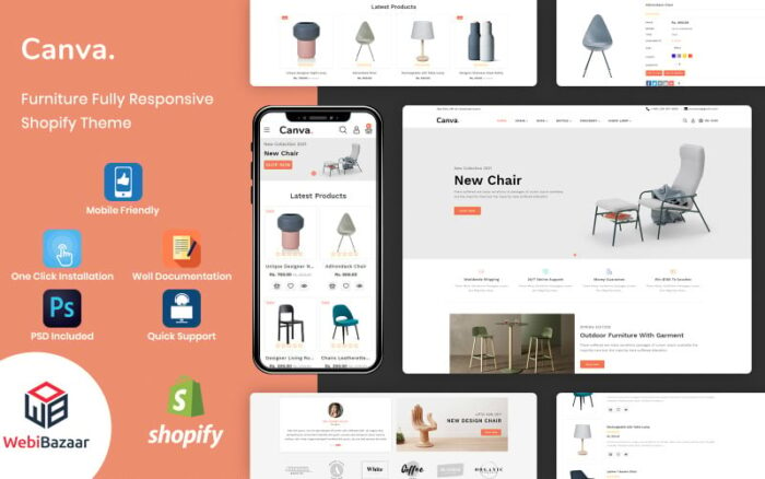 Canva - Modern Mobilya Shopify Şablonu