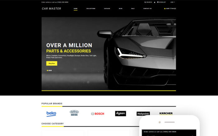 Car Master - Auto Parts Multipage Creative Shopify Teması