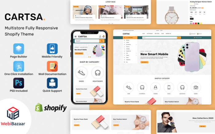 Cartsa - Minimal ve Modern MultiStore Shopify Teması