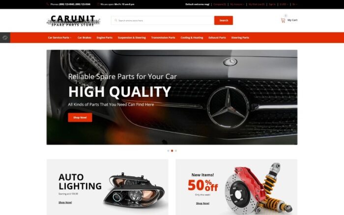 CarUnit - Yedek Parça OpenCart Şablonu