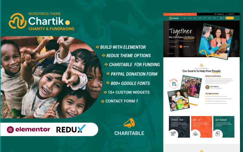 Chartik - STK Yardım ve Farkındalık WordPress Teması