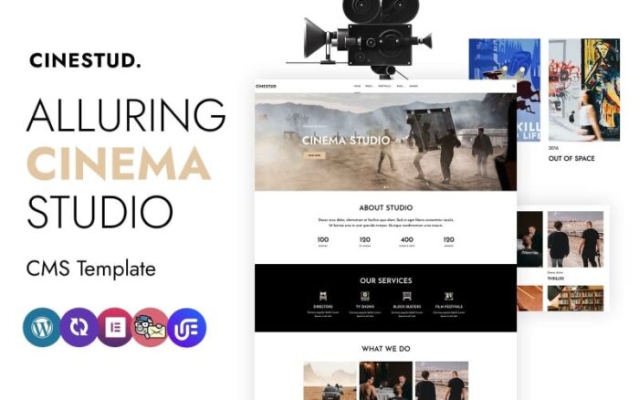 Cinestud - Sinema Ve Film Stüdyosu WordPress Elementor CMS Teması