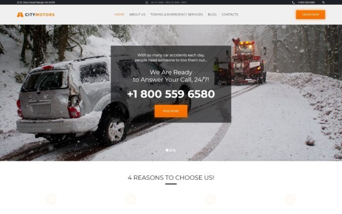 CityMotors - Auto Towing Company WordPress Teması