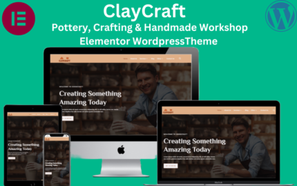 ClayCraft - Çömlekçilik, El Sanatları ve El Yapımı Atölyesi Elementor WordpressTheme