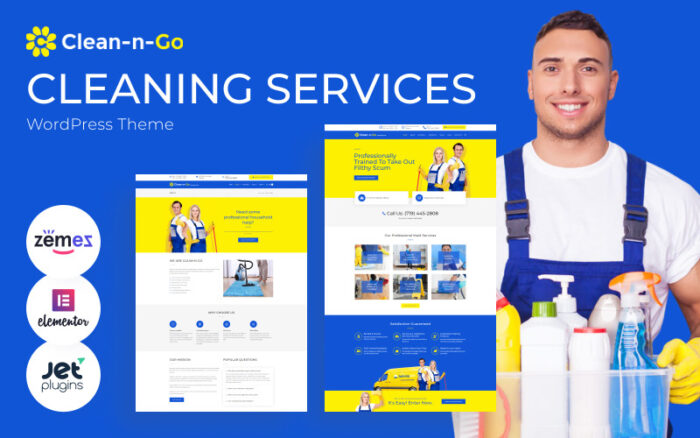 Clean-n-Go - Temizlik Hizmetleri için WordPress Teması