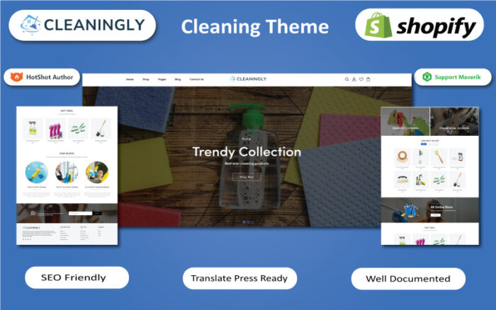 Cleaningly - Temizlik Hizmetleri ve Ürünleri Shopify Teması