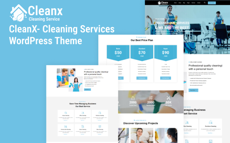 Cleanx – Temizlik hizmetleri WordPress Teması.