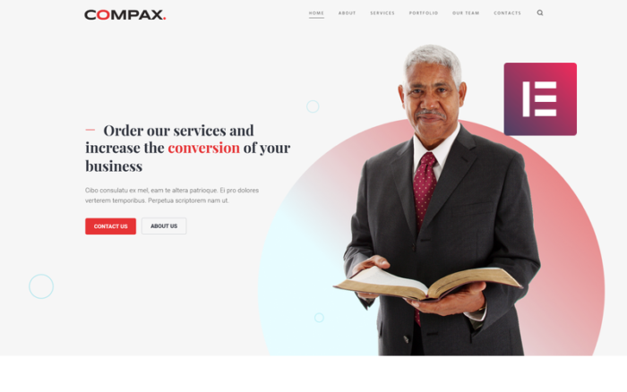 Compax - Minimal Creative Business WordPress Elementor Teması