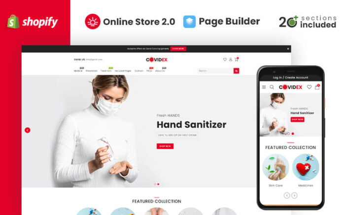 Covidex Health + Medicine Online Store Shopify Teması