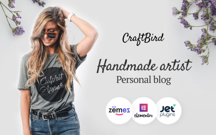 CraftBird - El Yapımı Sanatçı Kişisel Blogu WordPress teması