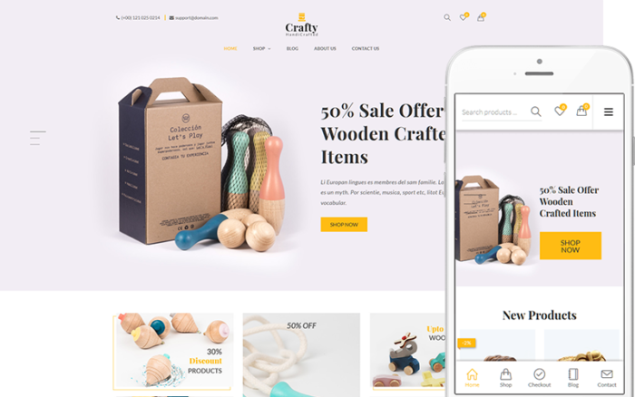 Crafty - Temiz, Minimalist WooCommerce Teması