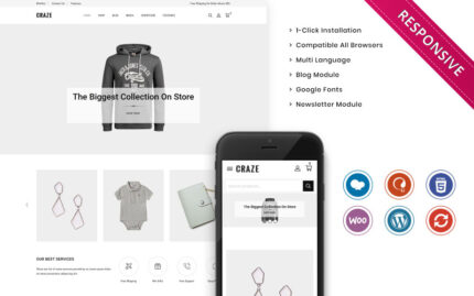 Craze - Duyarlı Moda Mağazası WooCommerce Teması