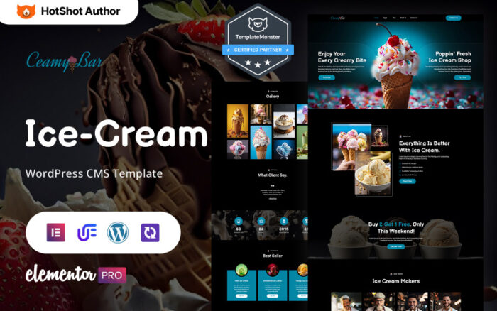 Creamy Bar - Dondurma WordPress Elementor Teması