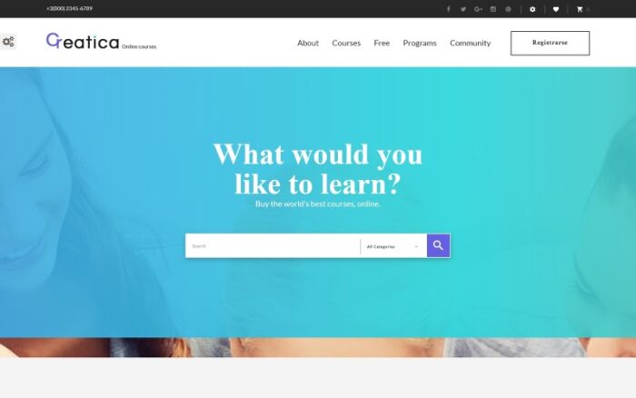 Creatica - Online Kurslar PrestaShop Teması
