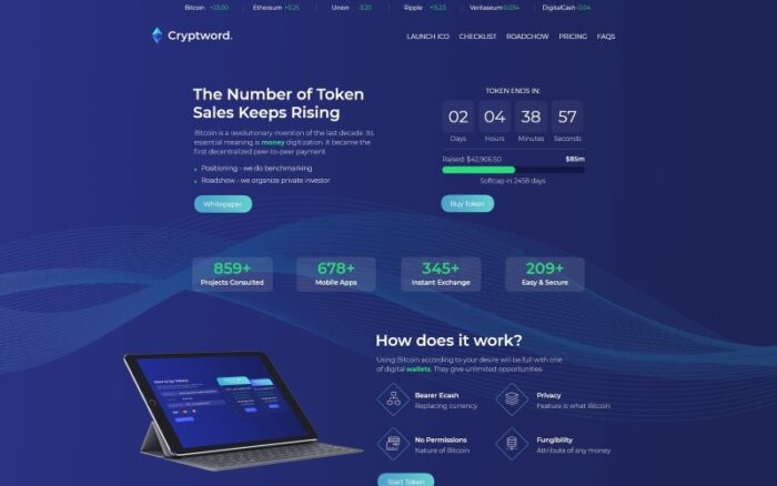 Cryptword - Cryptocurrency WordPress Elementor Teması