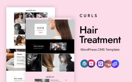 Curls - En İyi Saç Bakımı ve Tedavisi WordPress Elementor Teması