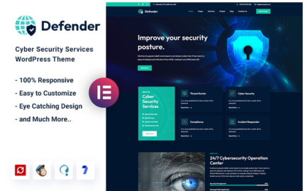 Defender - Siber Güvenlik Hizmetleri WordPress Teması