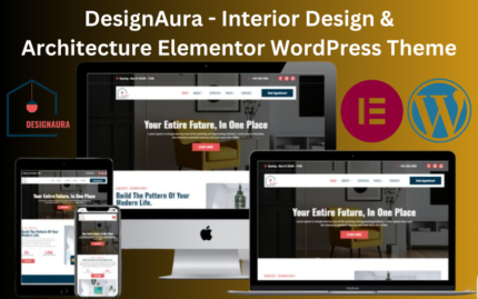 DesignAura - İç Tasarım ve Mimarlık Elementor WordPress Teması