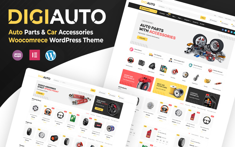 DigiAuto - Otomobil Parçaları ve Araba Aksesuarları Woocomrece WordPress Teması