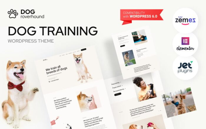 Dog Roverhound - Köpek Eğitimi WordPress Teması